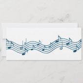 Blauwgroen Blue Glitter Music Long Wedding Uitnodi Kaart (Achterkant)