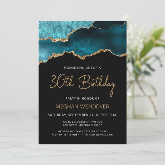 Blauwgroen Blue Gold Agaat 30e verjaardag (Staand voorkant)