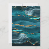 Blauwgroen Blue Gold Agaat Baby shower Invitation (Achterkant)