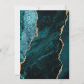 Blauwgroen Blue Gold Agate 50e verjaardagsfeestje Kaart (Achterkant)