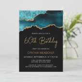 Blauwgroen Blue Gold Agate 60e verjaardag (Staand voorkant)