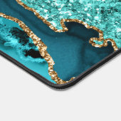 Blauwgroen Blue Gold Glitter Desk Mat met Aangepas (Hoek)