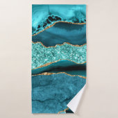 Blauwgroen Blue Gold Glitter Turquoise Badhanddoek (Badhanddoek)