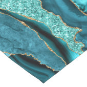 Blauwgroen Blue Gold Glitter Turquoise Tafelloper (Hoek)