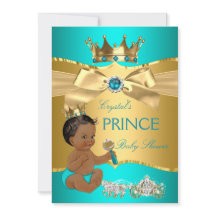 Blauwgroen Blue Gold Prince Baby shower Etnische