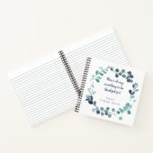 Blauwgroen Blue Green Botanical Wreath Gratitude J Notitieboek (Binnen)