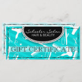 Blauwgroen Blue Hair & Beauty-cadeaubon (Voorkant / Achterkant)