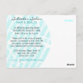 Blauwgroen Blue Hair Salon Grand Opening Briefkaart (Achterkant)