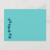 Blauwgroen Blue Hearts bruiloft uitnodiging Briefkaart (Achterkant)