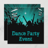 Blauwgroen Blue Jade Dance Party Event Crowd Rave Kaart (Voorkant / Achterkant)
