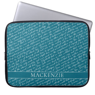 Blauwgroen Blue Jane Austen Pride Prejudice Nether Laptop Sleeve