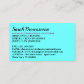 Blauwgroen Blue Janitorial Glove Schort Maid Visitekaartje (Achterkant)