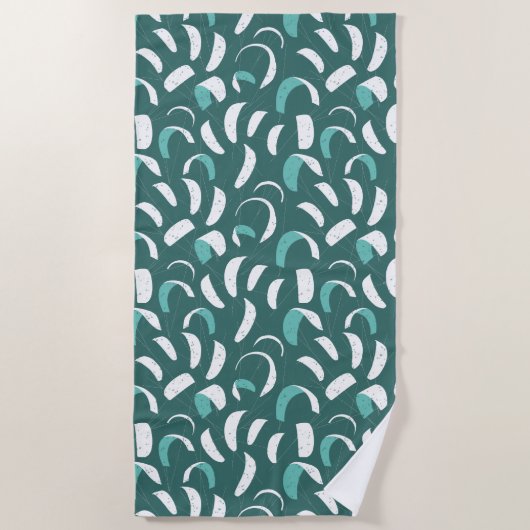 Blauwgroen Blue Kitesurfen Extreme watersporten Strandlaken (Voorkant)