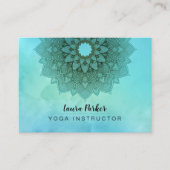 Blauwgroen Blue Mandala Lotus Meditation Holistic  Visitekaartje (Voorkant)