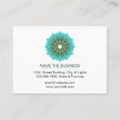 Blauwgroen Blue Mandala Lotus Meditation Holistic  Visitekaartje (Achterkant)
