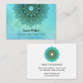 Blauwgroen Blue Mandala Lotus Meditation Holistic  Visitekaartje (Voorkant / Achterkant)