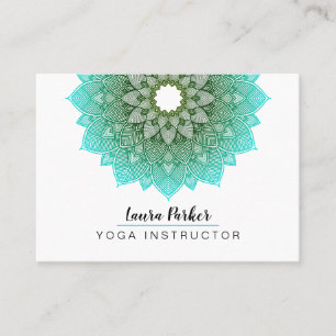 Blauwgroen Blue Mandala Lotus Meditation Holistic  Visitekaartje