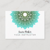 Blauwgroen Blue Mandala Lotus Meditation Holistic Visitekaartje (Voorkant)