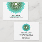 Blauwgroen Blue Mandala Lotus Meditation Holistic Visitekaartje (Voorkant / Achterkant)