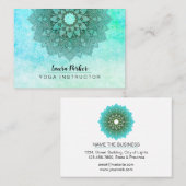 Blauwgroen Blue Mandala Lotus Meditation Holistic  Visitekaartje (Voorkant / Achterkant)