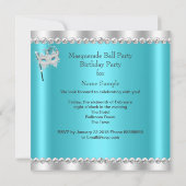 Blauwgroen Blue Masquerade Mask Hi Heels Birthday  Kaart (Achterkant)