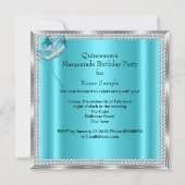 Blauwgroen Blue Masquerade Masker Quinceanera Part Kaart (Achterkant)