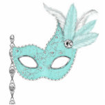 Blauwgroen Blue Masquerade Party Tafeldecoraties Staand Fotobeeldje<br><div class="desc">blauwgroen blauw verenmasker paarse maskerade feesttafel decoratie acryl sculptuur cut-out.</div>