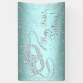 Blauwgroen Blue Masquerade Verjaardagsfeest Spandoek (Verticaal)