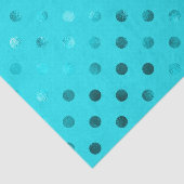 Blauwgroen Blue Metallic Polka Dot Pattern Zwitser Tissuepapier (Detail)