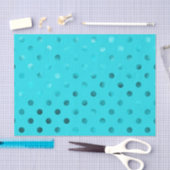 Blauwgroen Blue Metallic Polka Dot Pattern Zwitser Tissuepapier (Craft)