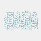 Blauwgroen Blue Mittens Patroon Kerst Bedankdoosjes (Uitgevouwen)