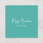 BLAUWGROEN BLUE Modern CHIC Minimal QR-code Vierkante Visitekaartje (Voorkant)