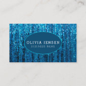 Blauwgroen Blue Ombre Glitter Glamoureus Marmer Mo Visitekaartje (Voorkant)