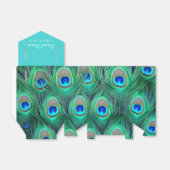 Blauwgroen Blue Peacock bruiloft Bedankdoosjes (Uitgevouwen)