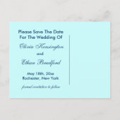 Blauwgroen Blue Peacock huwelijksuitnodigingen Aankondigingskaart (Achterkant)