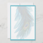 Blauwgroen Blue Peacock Plume New Years Eva Kaart (Achterkant)