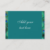 Blauwgroen Blue Peacock Visitekaartjes (Achterkant)