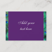 Blauwgroen Blue Peacock Visitekaartjes (Achterkant)