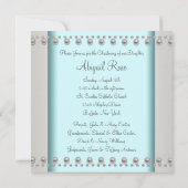 Blauwgroen Blue Pearl Cross Baby doop doop doopsel Kaart (Achterkant)