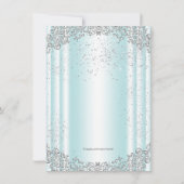 Blauwgroen Blue Pearl Cross Eerste Communie Kaart (Achterkant)