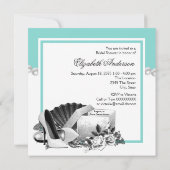 Blauwgroen Blue Pearl Vrijgezellenfeest Kaart (Achterkant)