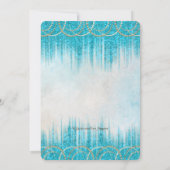 Blauwgroen Blue Pearl Waterverf Masquerade Party Kaart (Achterkant)