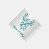 Blauwgroen Blue Phoenix met tekst Servet (Hoek)