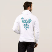 Blauwgroen Blue Phoenix stijgt Hoodie (Achterkant volledig)