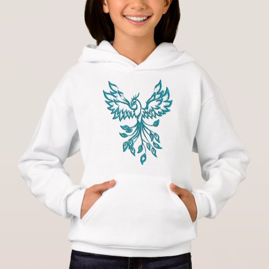 Blauwgroen Blue Phoenix stijgt op zilver (Voorkant)