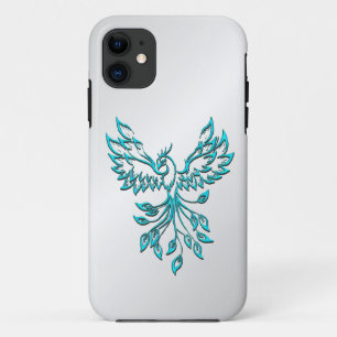 Blauwgroen Blue Phoenix stijgt op zilver Case-Mate iPhone Case