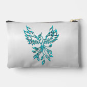 Blauwgroen Blue Phoenix stijgt op zilver Etui (Achterkant)