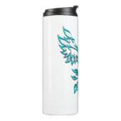 Blauwgroen Blue Phoenix stijgt Thermosbeker (Gedraaid links)