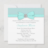 Blauwgroen Blue Photo Graduation-aankondigingen Kaart (Achterkant)