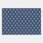 BLAUWGROEN BLUE PINK GRAY ART DECO PATTERS INPAKPAPIER VEL (Voorkant 3)